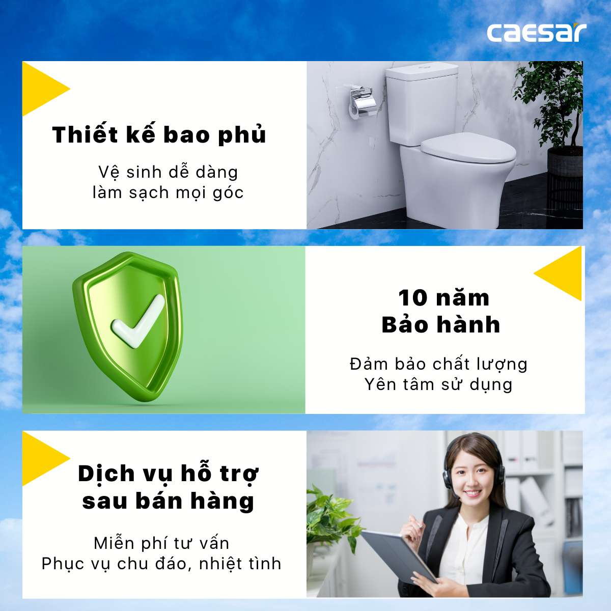 Bồn cầu 2 khối nắp điện tử Caesar CD1341 + TAF400H