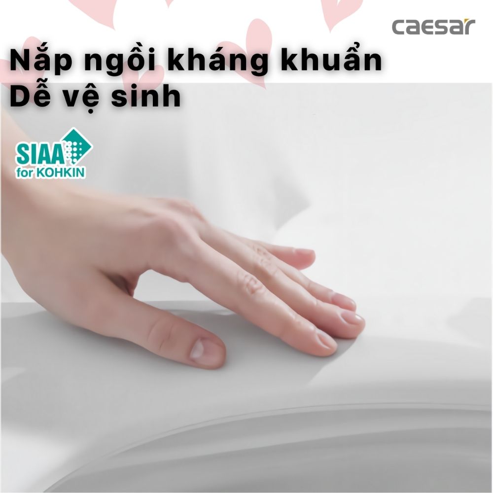 Bồn cầu 2 khối nắp điện tử Caesar CD1342 + TAF400H