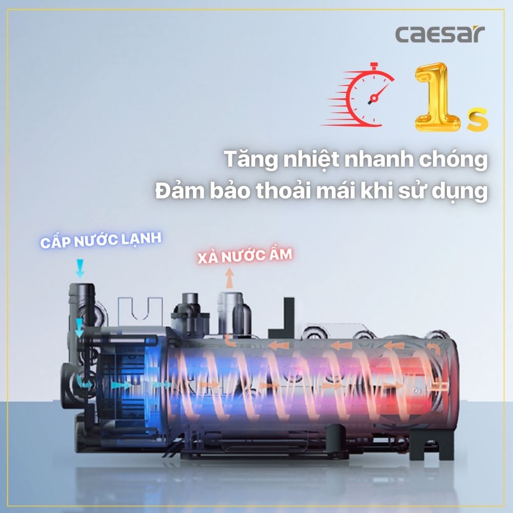 Bồn cầu 2 khối nắp điện tử Caesar CD1342 + TAF512H