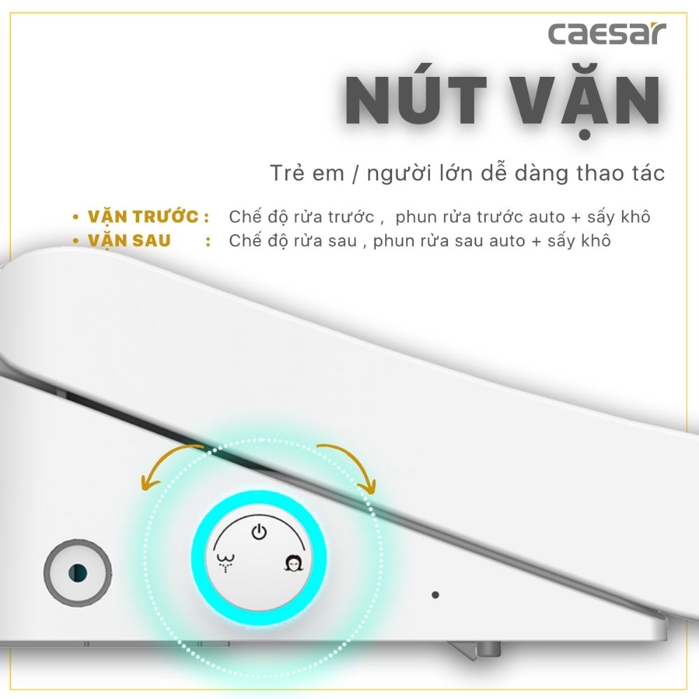 Bồn cầu 2 khối nắp điện tử Caesar CD1342 + TAF512H