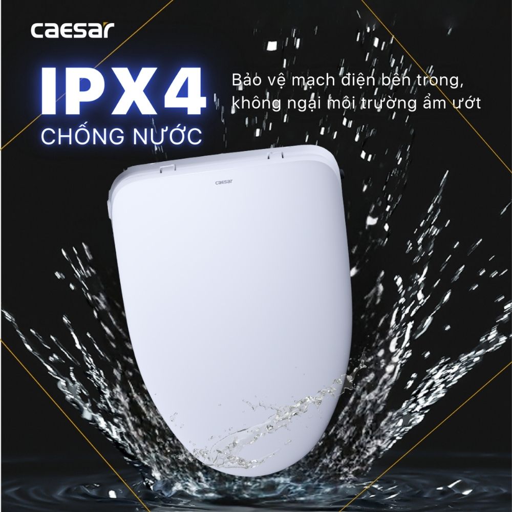 Bồn cầu 2 khối nắp điện tử Caesar CD1342 + TAF710H