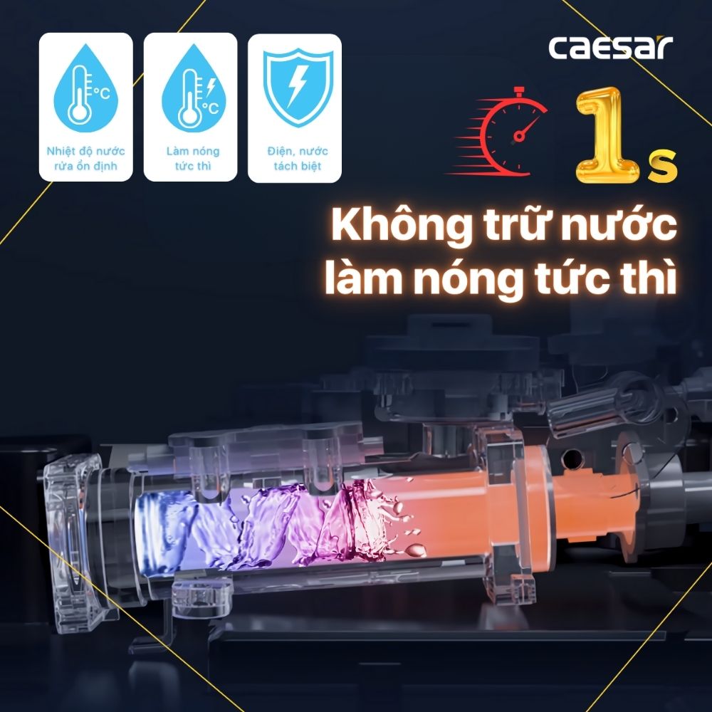 Bồn cầu 2 khối nắp điện tử Caesar CD1342 + TAF710H