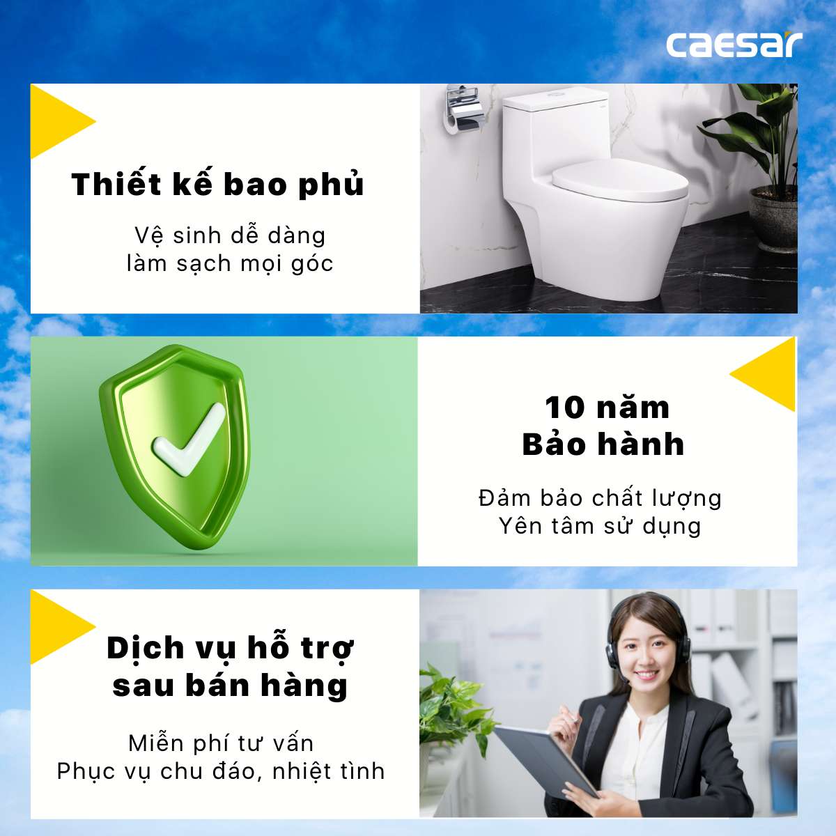 Bồn cầu 1 khối nắp điện tử Caesar C1356F + TAF400H (CD1356+TAF400H)