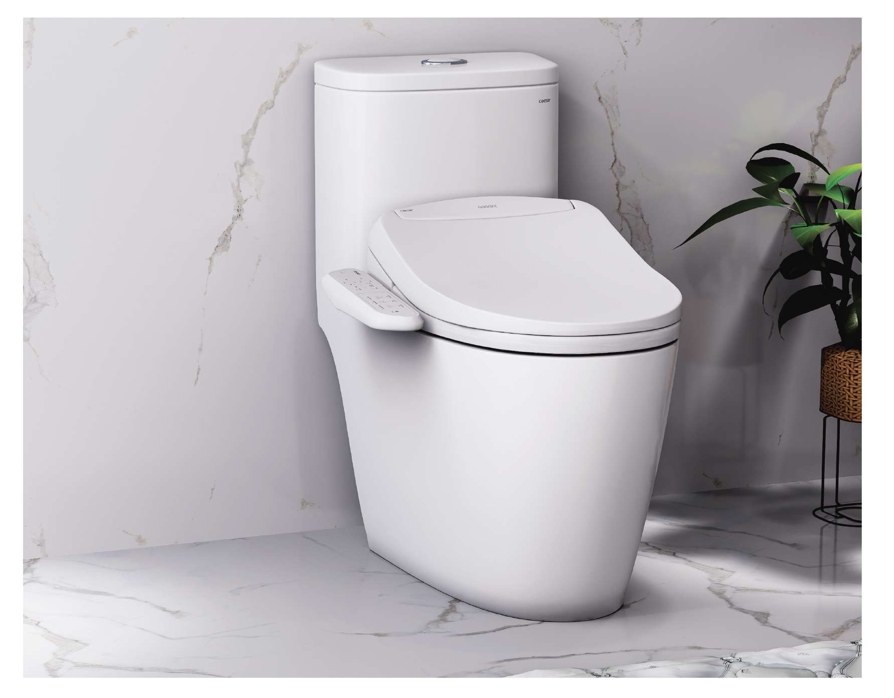 Bồn cầu 1 khối nắp điện tử Caesar C1364F + TAF400H (CD1364+TAF400H)