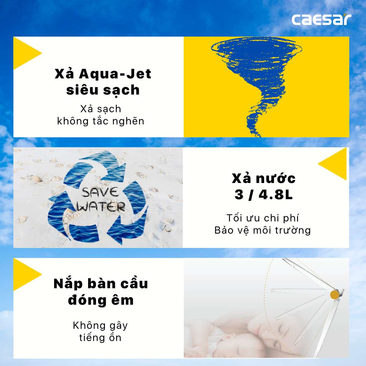 Bồn cầu 1 khối nắp điện tử Caesar C1375F + TAF400H (CD1375+TAF400H)