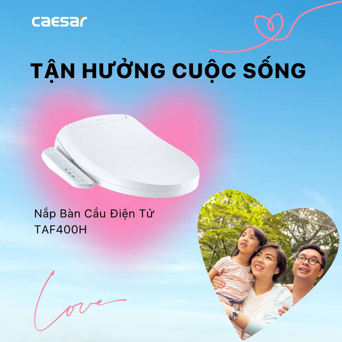 Bồn cầu 1 khối nắp điện tử Caesar C1375F + TAF400H (CD1375+TAF400H)