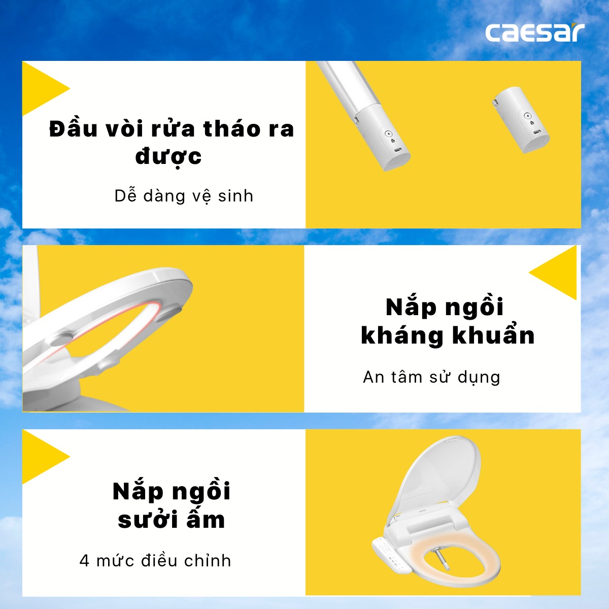 Bồn cầu 1 khối nắp điện tử Caesar C1394F + TAF400H (CD1394+TAF400H)