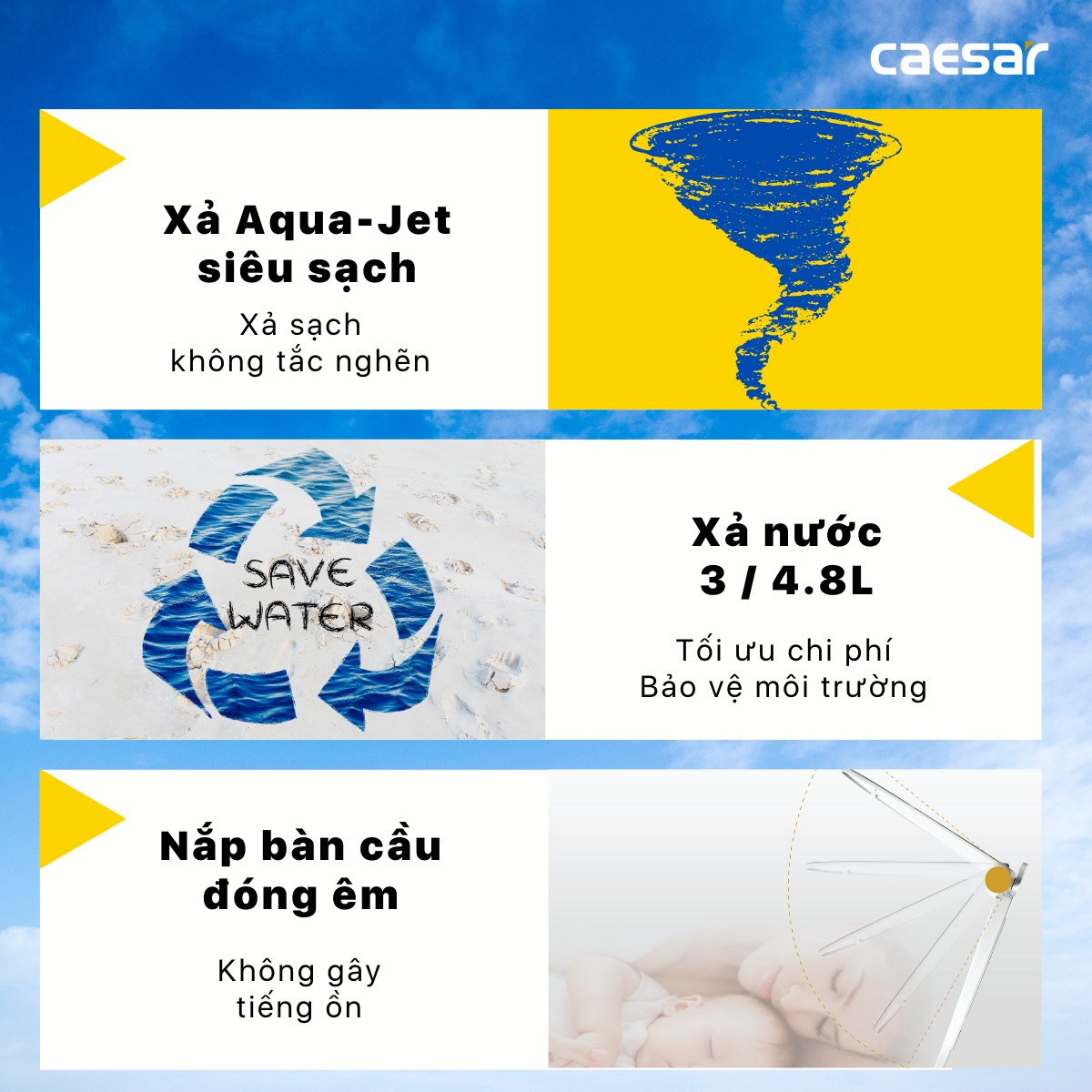 Bồn cầu 1 khối nắp điện tử Caesar C1395F + TAF400H (CD1395+TAF400H)