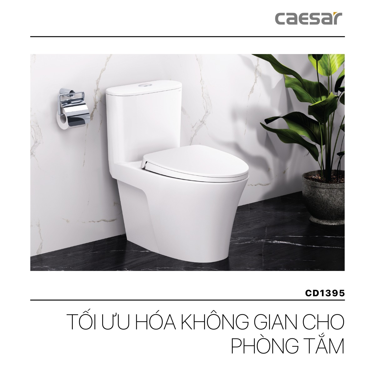 Bồn cầu 1 khối nắp điện tử Caesar C1395F + TAF400H (CD1395+TAF400H)