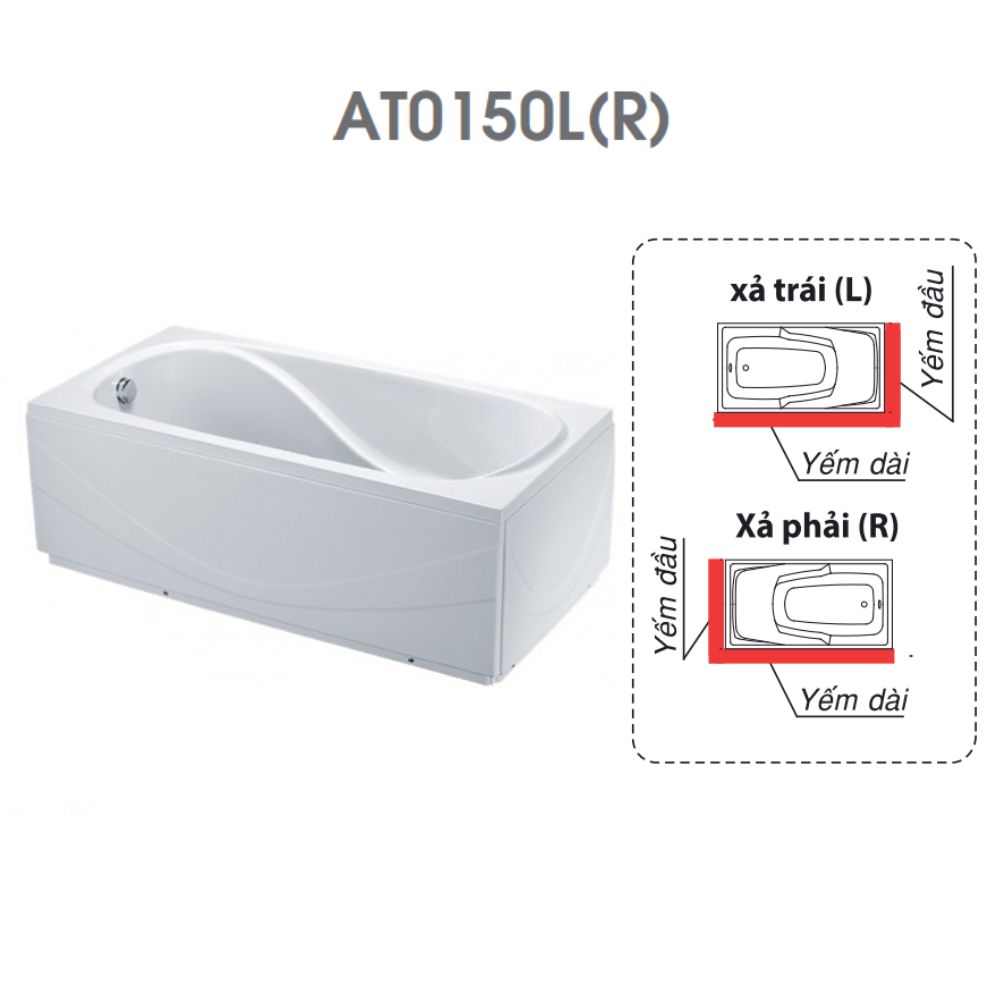 Bồn tắm chân yếm 1m5 Caesar AT0150L(R)