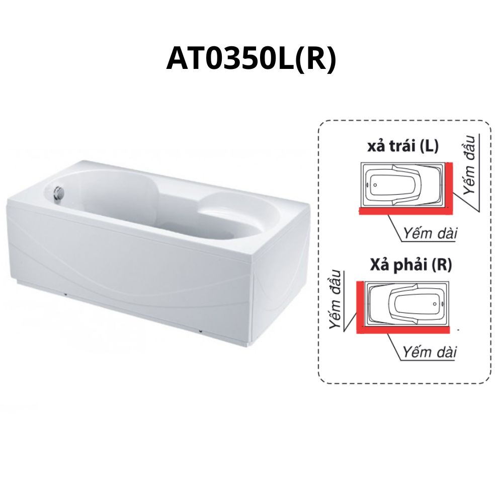 Bồn tắm chân yếm 1m5 Caesar AT0350L(R)