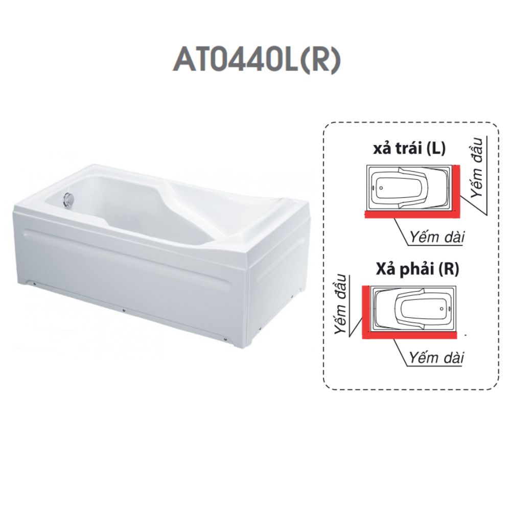 Bồn tắm chân yếm 1m4 Caesar AT0440L(R)