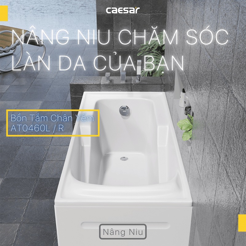 Bồn tắm chân yếm 1m6 Caesar AT0460L(R)
