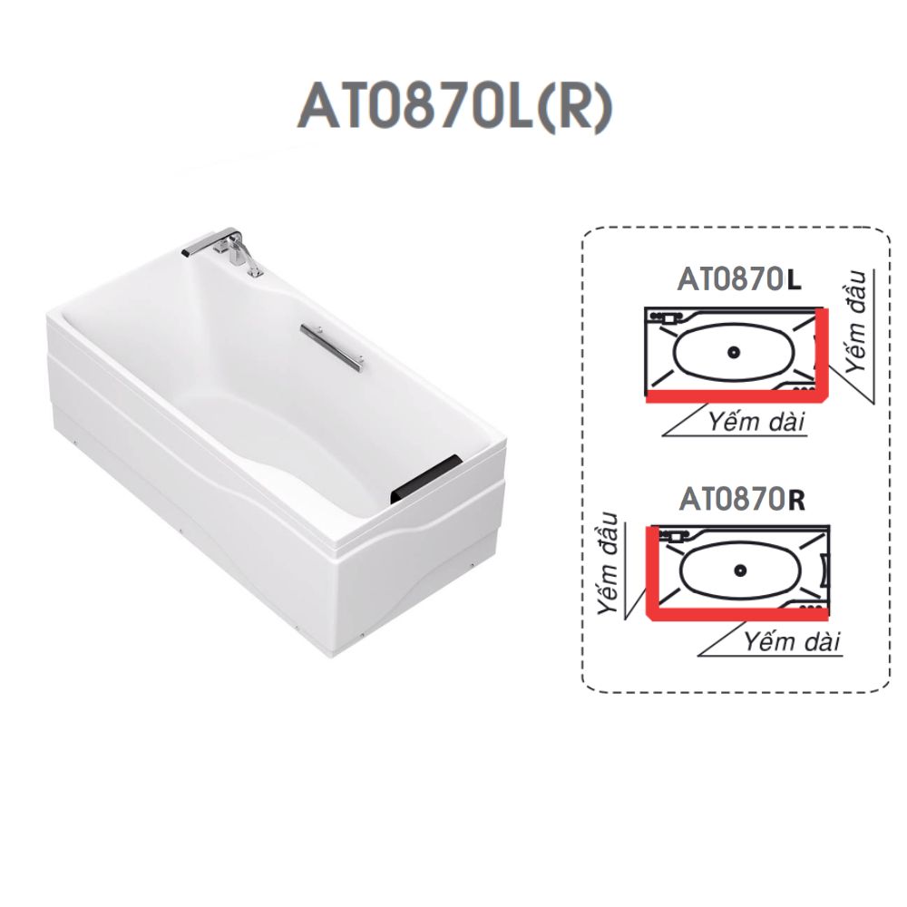 Bồn tắm chân yếm 1m7 Caesar AT0870L(R)