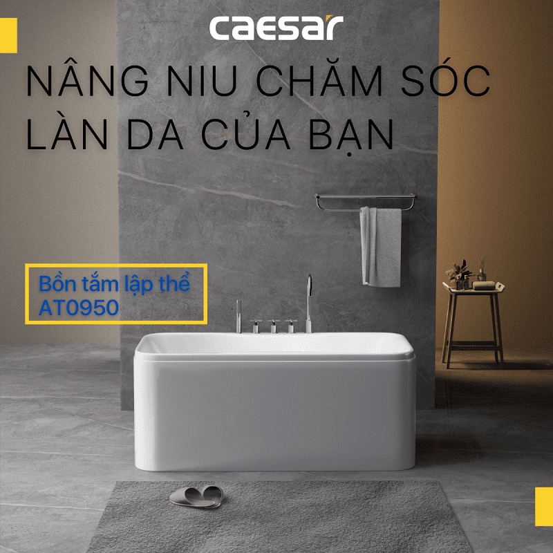 Bồn tắm lập thể 1m4 Caesar AT0950