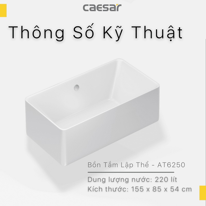 Bồn tắm chân yếm 1m5 Caesar AT6250