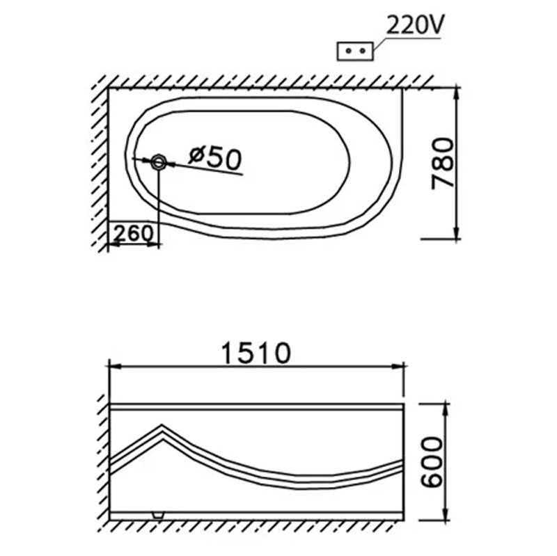 Bồn tắm massage Caesar MT3350L(R)