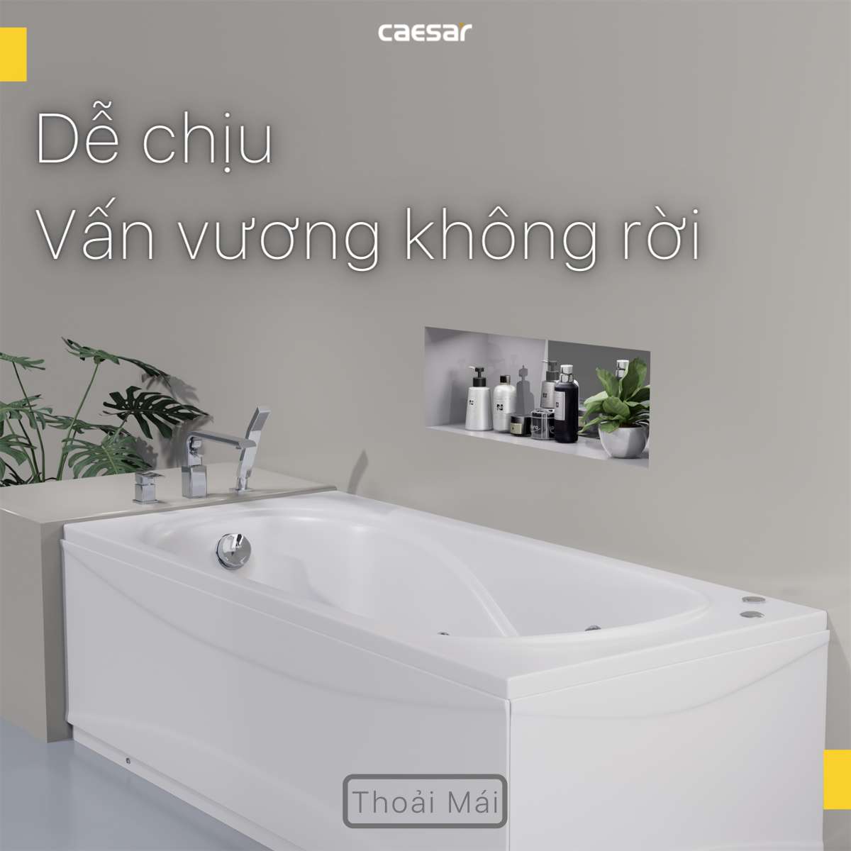 Bồn tắm chân yếm 1m7 massage Caesar MT0170L(R)