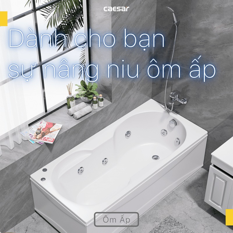 Bồn tắm chân yếm 1m7 massage Caesar MT0370L(R)