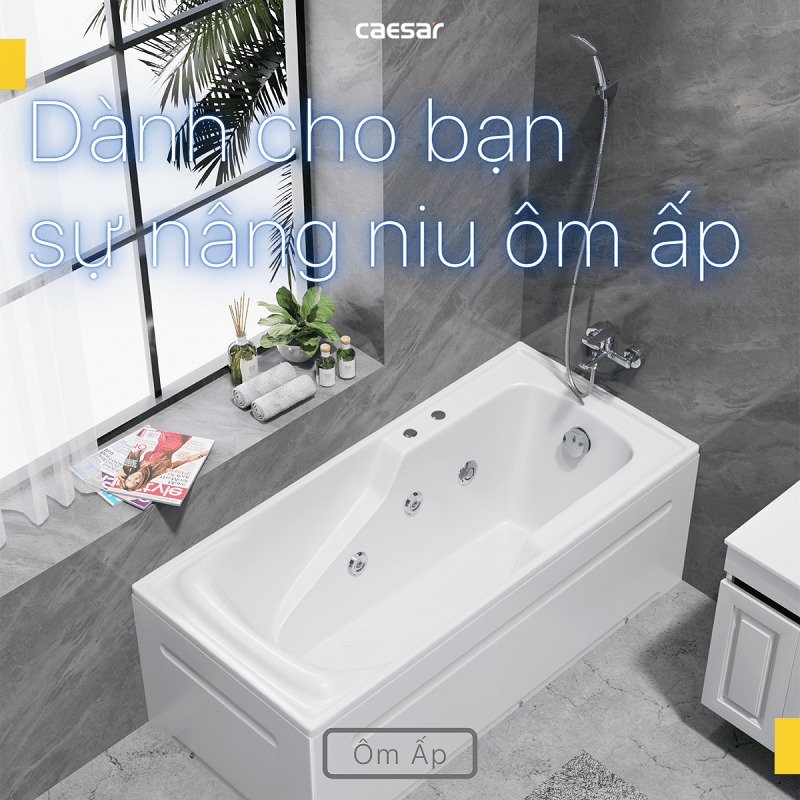 Bồn tắm chân yếm 1m6 massage Caesar MT0460L(R)