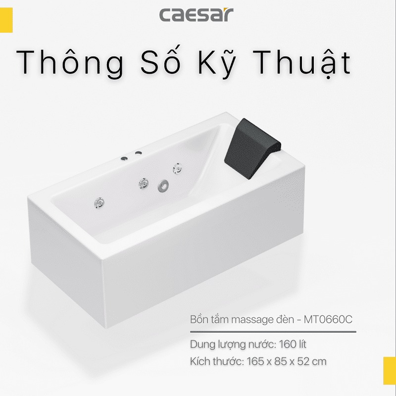 Bồn tắm massage đèn Caesar MT0660C