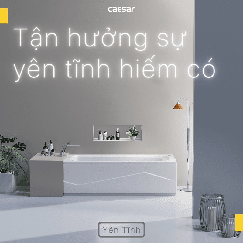 Bồn tắm chân yếm 1m7 massage Caesar MT0670L(R)