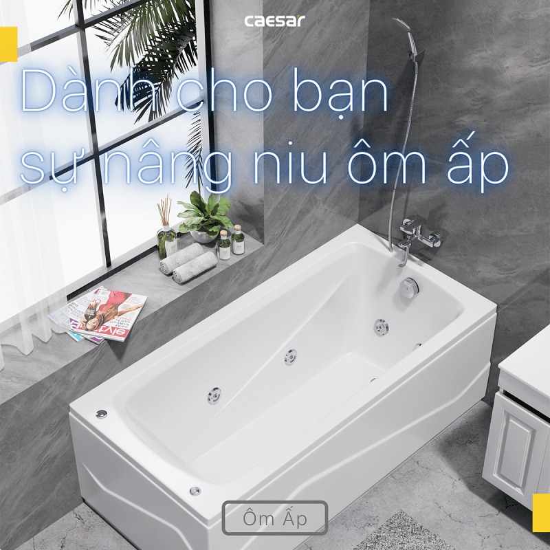 Bồn tắm chân yếm 1m7 massage Caesar MT0670L(R)