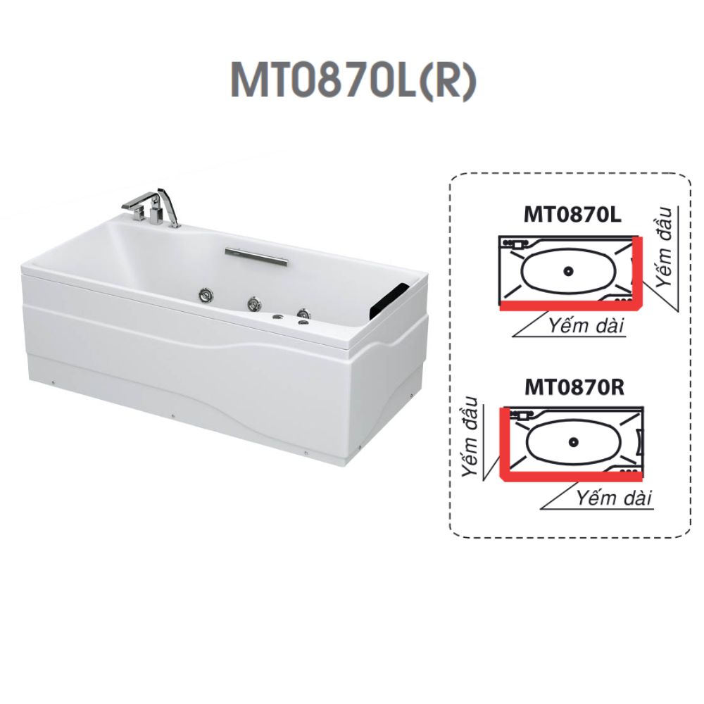 Bồn tắm chân yếm 1m7 massage Caesar MT0870L(R)