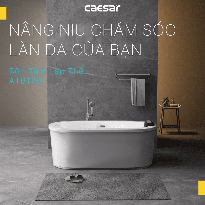 Bồn tắm đặt sàn 1m7 Caesar AT6170