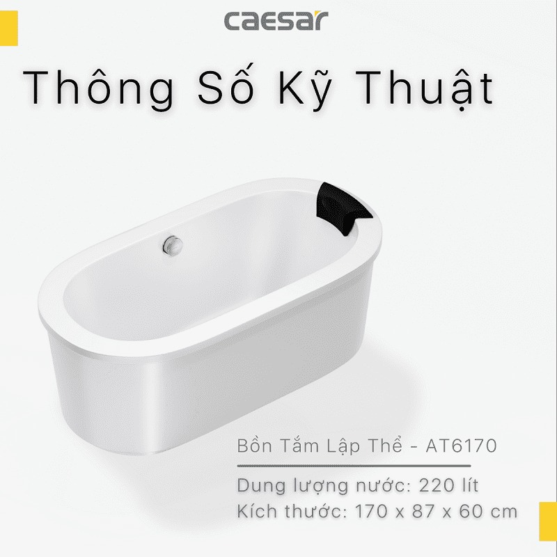 Bồn tắm đặt sàn 1m7 Caesar AT6170
