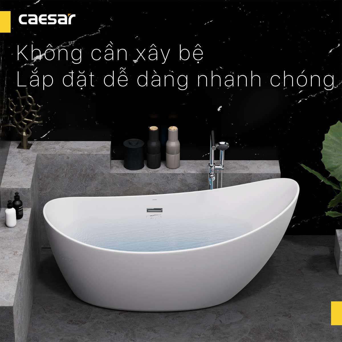 Bồn tắm đặt sàn 1m7 Caesar KT1170
