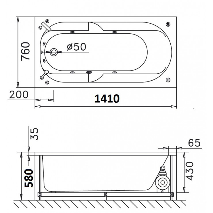 Bồn tắm xây 1m4 Caesar AT0440