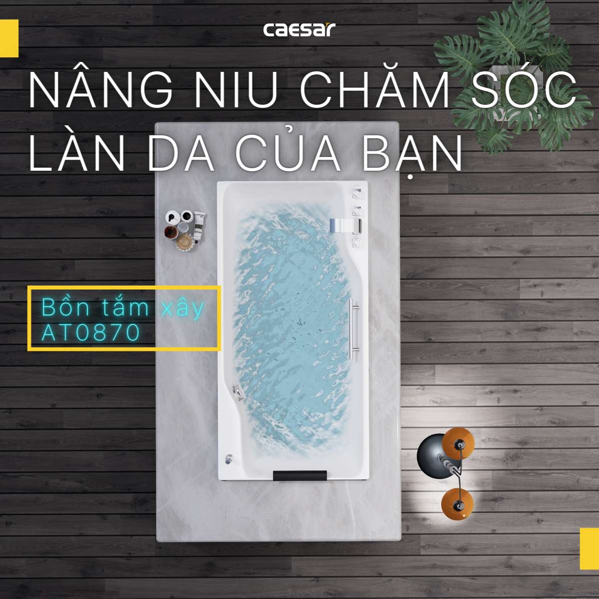 Bồn tắm xây 1m7 Caesar AT0870