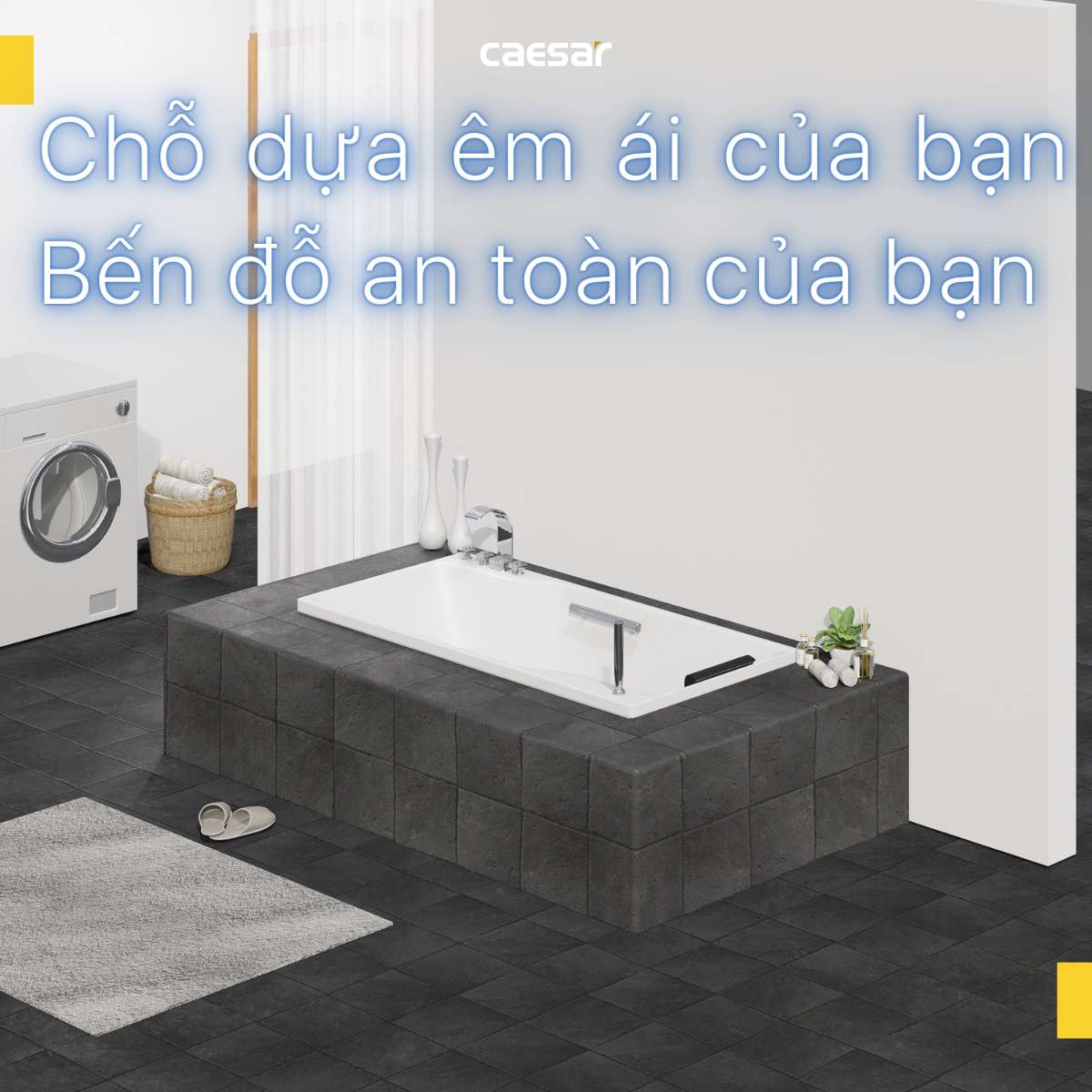 Bồn tắm xây 1m7 Caesar AT0870