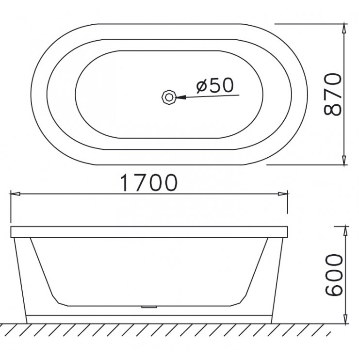 Bồn tắm đặt sàn 1m7 Caesar AT6170