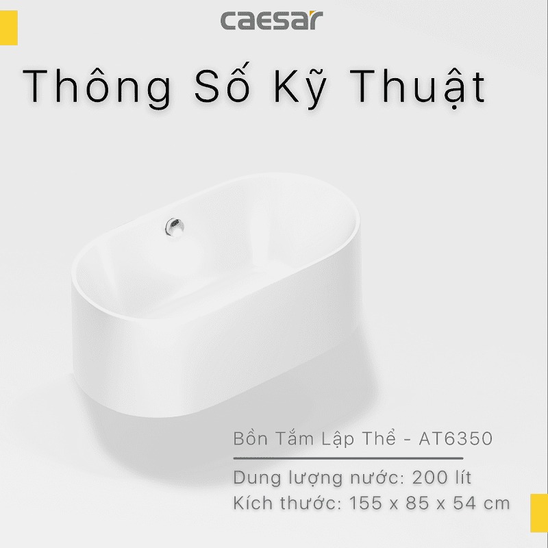 Bồn tắm lập thể 1m55 Caesar AT6350