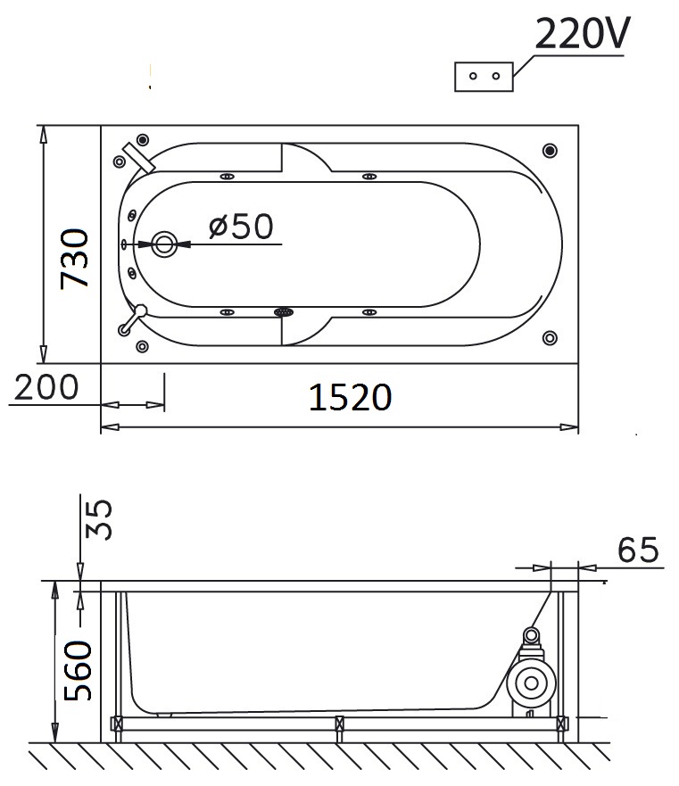 Bồn tắm massage Caesar MT0550 (bỏ mẫu)