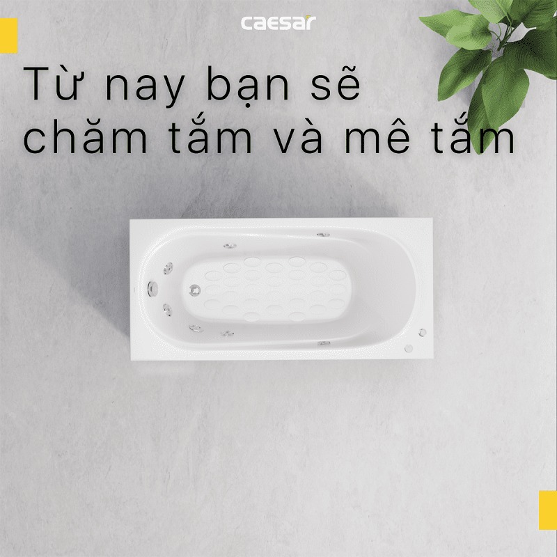 Bồn tắm xây 1m7 massage Caesar MT0170
