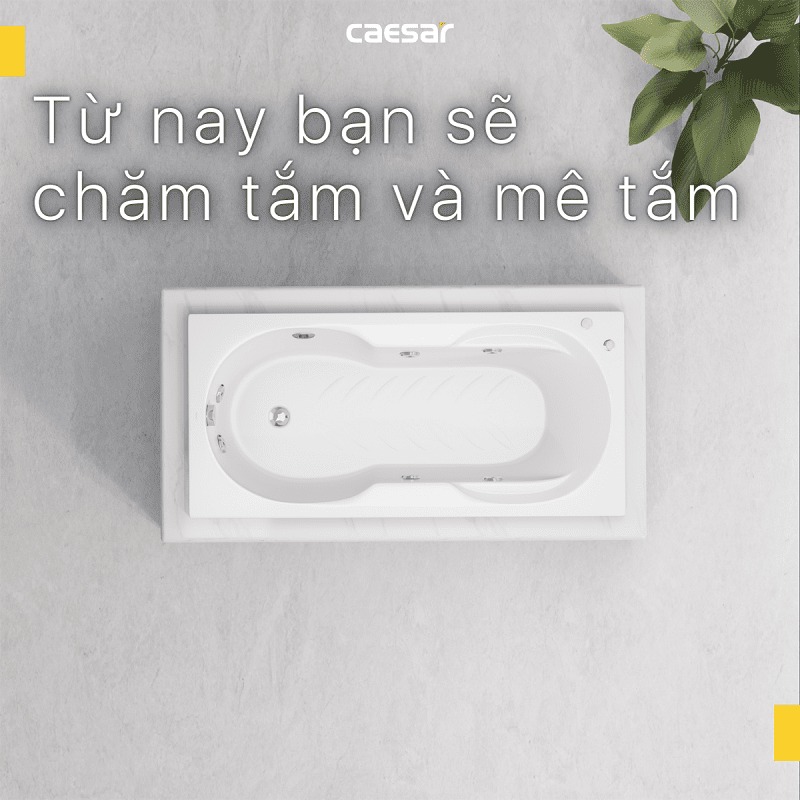 Bồn tắm xây 1m7 massage Caesar MT0370