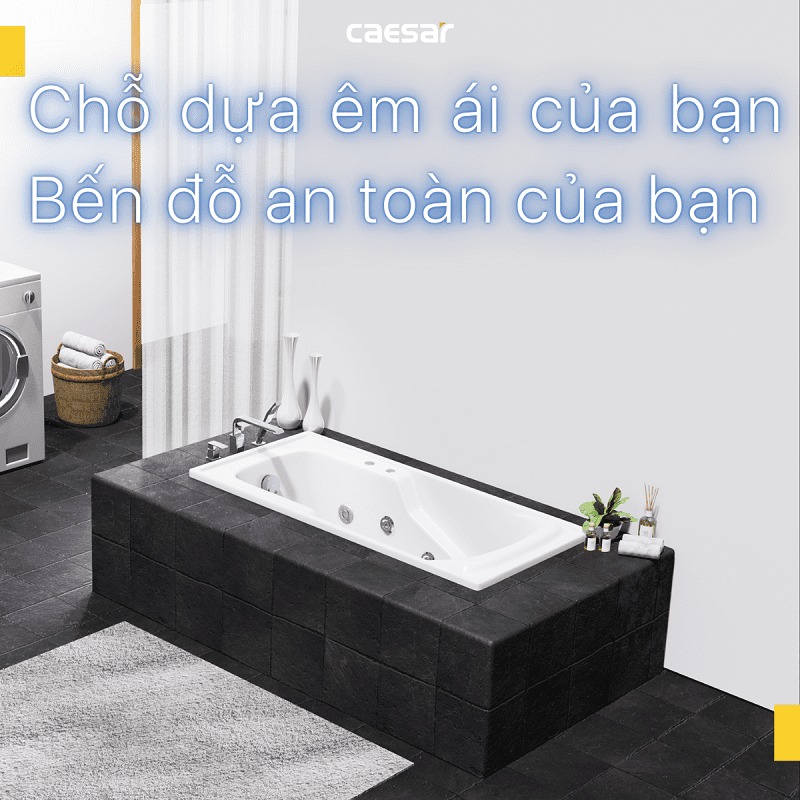 Bồn tắm xây 1m6 massage Caesar MT0460