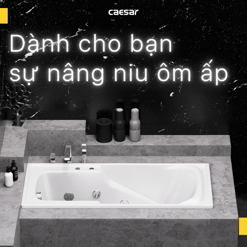 Bồn tắm xây 1m6 massage Caesar MT0460
