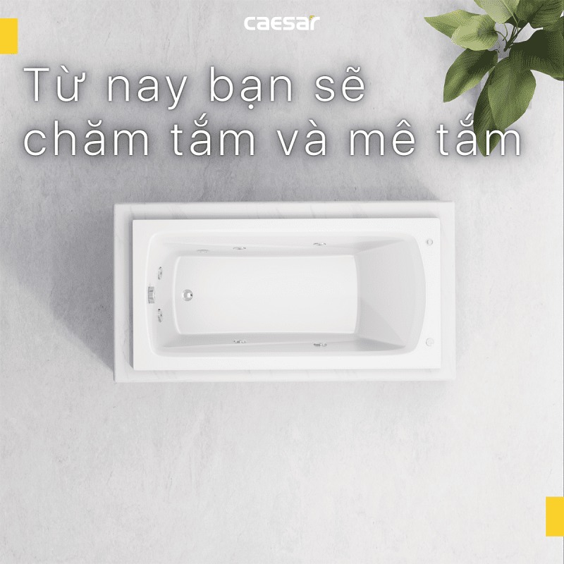 Bồn tắm xây 1m7 massage Caesar MT0670