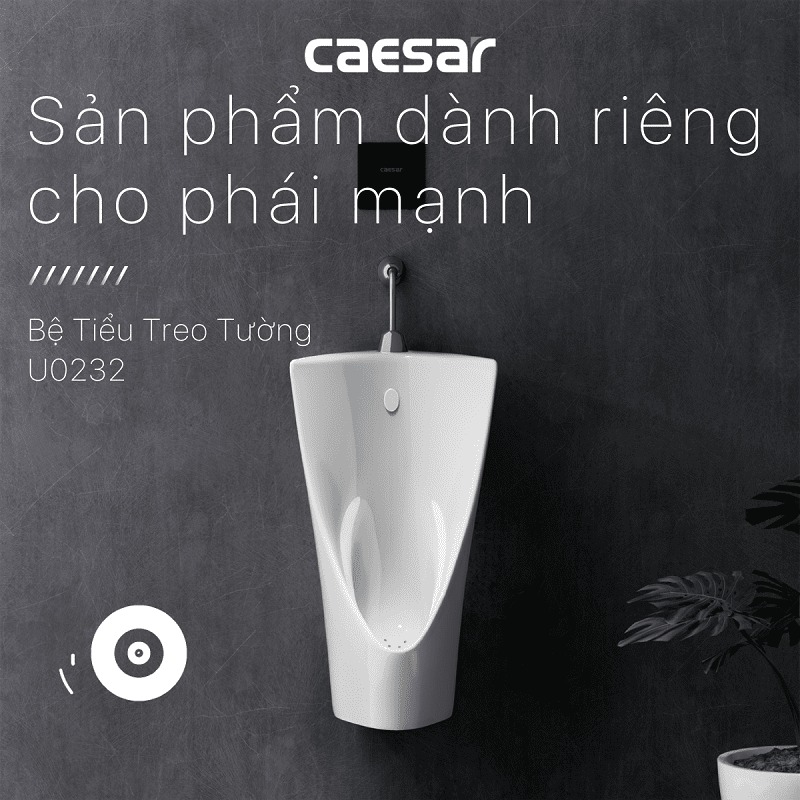 Bồn tiểu nam treo tường thoát ngang Caesar U0232