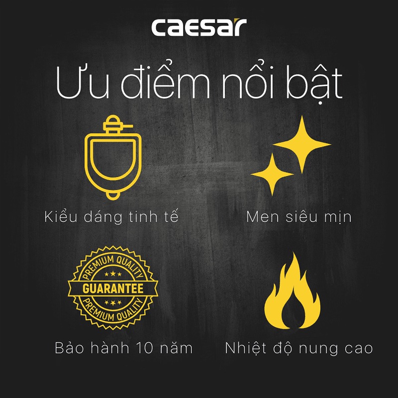 Bồn tiểu nam treo tường thoát ngang Caesar U0232
