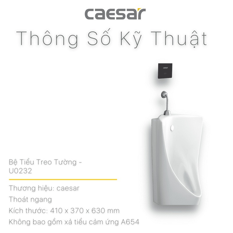 Bồn tiểu nam treo tường thoát ngang Caesar U0232