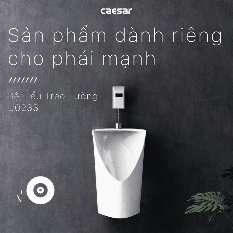 Bồn tiểu nam treo tường thoát ngang Caesar U0233