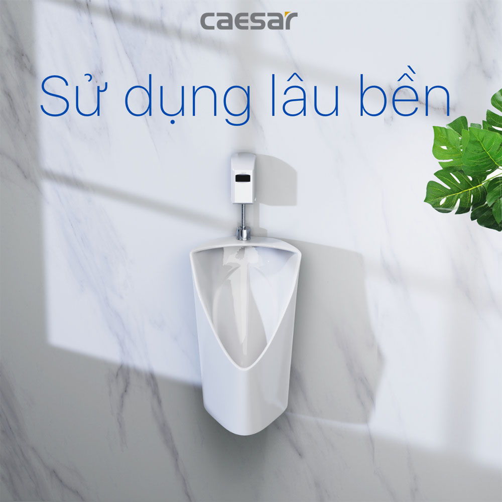 Bồn tiểu nam treo tường kèm van xả cảm ứng và máy tạo ozon Caesar U0233+A637