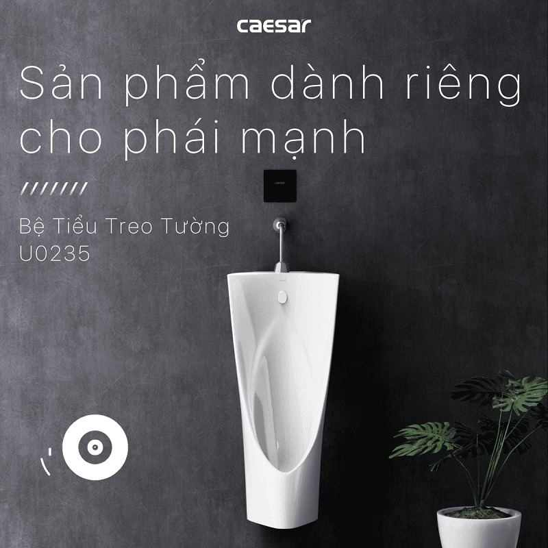 Bồn tiểu nam treo tường thoát ngang Caesar U0235