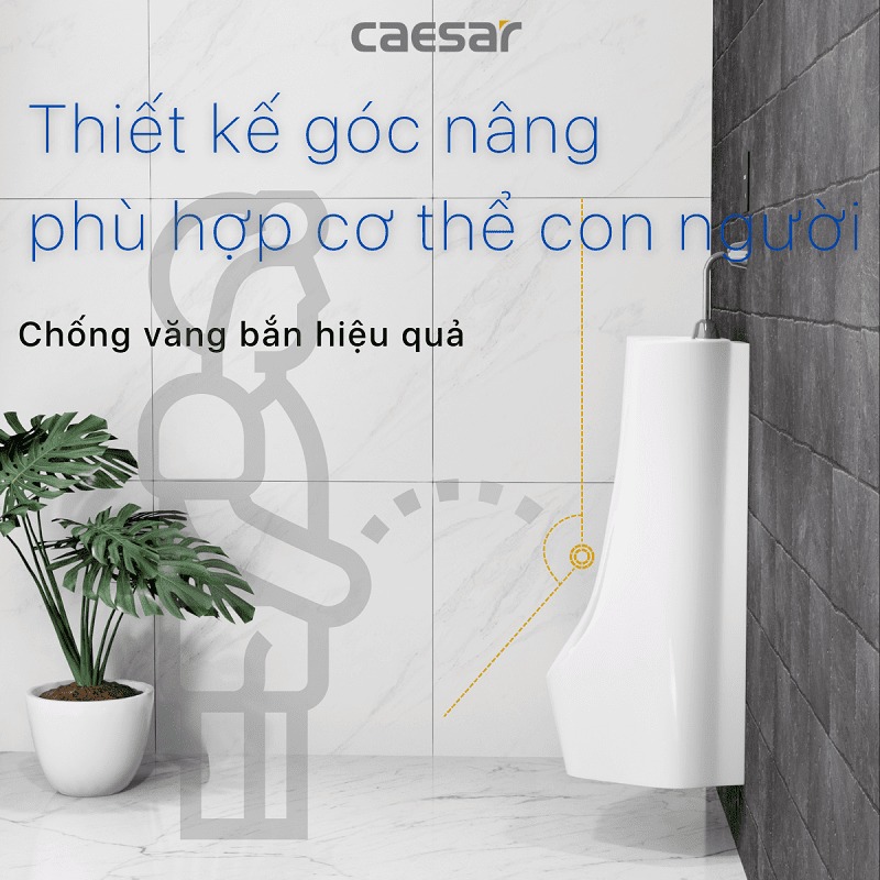 Bồn tiểu nam treo tường thoát ngang Caesar U0235