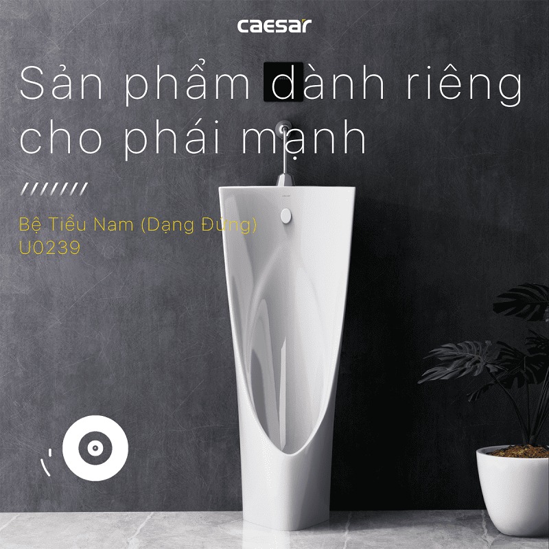 Bồn tiểu đứng thoát xuống sàn Caesar U0239